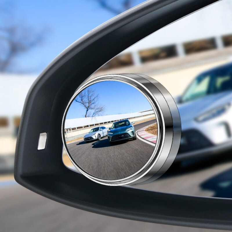 Espelho de ponto cego do carro sem moldura, auxiliar, automático, motocicleta, universal, grande angular, ajustável, espelhos pequenos, 2pcs