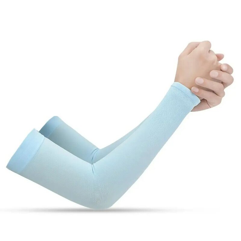 Sarung lengan pelindung matahari, 1 pasang penghangat lengan olahraga perlindungan UV sarung tangan pendingin hangat untuk lari memancing bersepeda