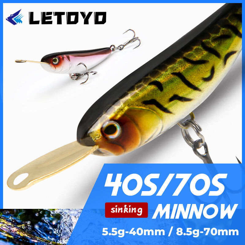 Тонущая приманка Letoyo Riser, приманка для рыбной ловли, 40 мм/Искусственная 70 мм/8. Искусственная микро-модель для окуня, щуки, окуня, морской рыбалки