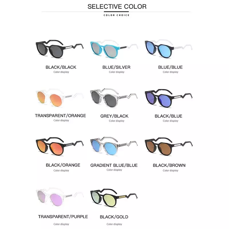 แว่นตากันแดดโพลาไรซ์สำหรับผู้ชายและผู้หญิงแว่นกันแดดทรงกลมดีไซน์แบรนด์สุดหรูเฉดสี UV400แว่นตา gafas de Sol