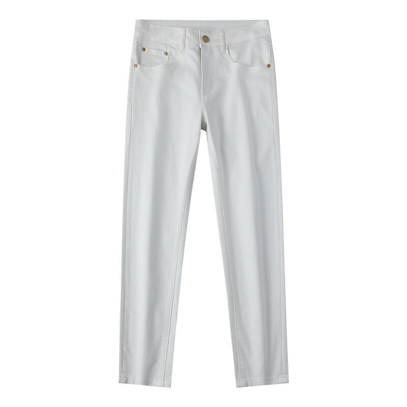 Трехслойные тканевые невыцветающие Доступные Роскошные модные джинсы мужские однотонные высококачественные простые универсальные повседневные облегающие брюки