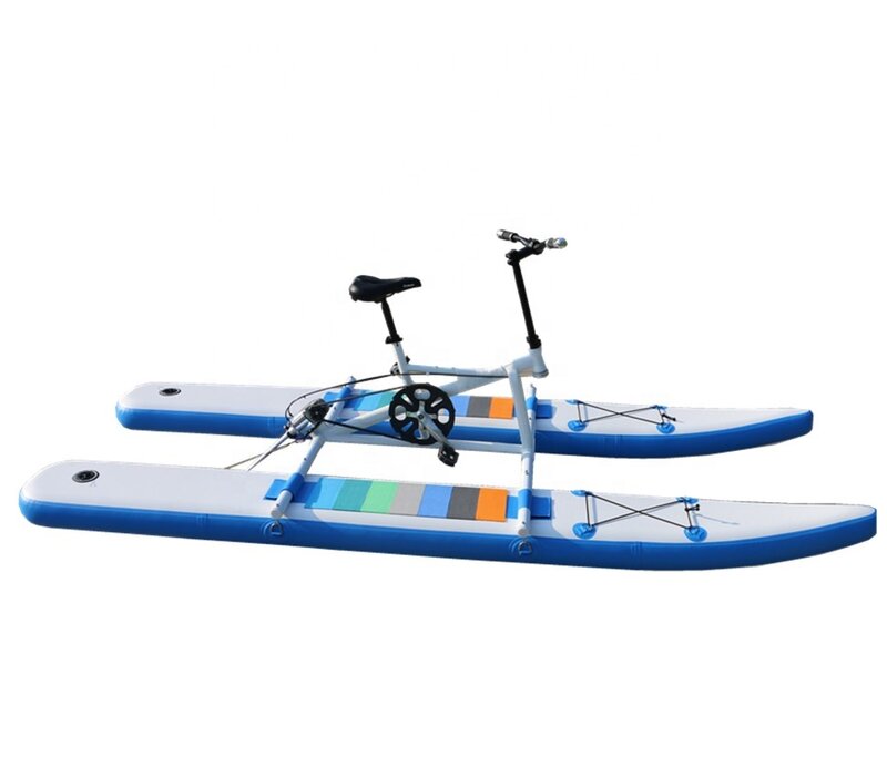 Adult Pedal boat PVC Inflatable single  water cycle bike water bike pedal boat for sale cheap pontoon boats