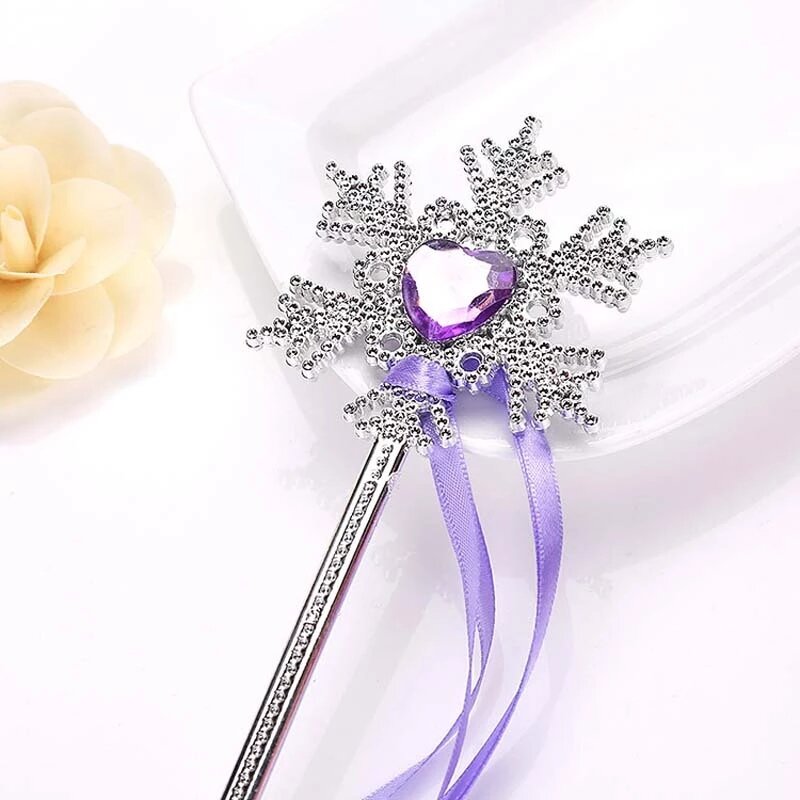 Princess Cosplay Props Hot Cute Dreamlike Five Pointed Snowflake Star Fairy Wand Kids Magic Stick Scepter Girl Birthday Gift