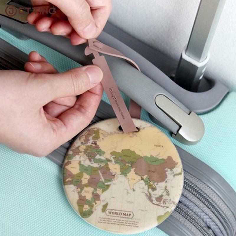Fashion Map Luggage Tag Women TravelAccessories Silica Gel Suitcase ID Address Holder Baggage Boarding Tag Portable Labelet sacs