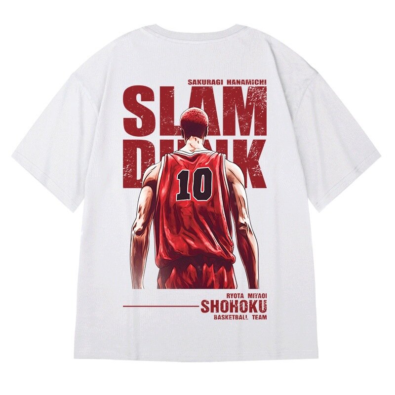 Męska koszulka oversize hiphopowy sweter T-Shirt z nadrukiem drużyny w stylu Baskeball, Harajuku, bawełniany T-Shirt z krótkim rękawem 5XL