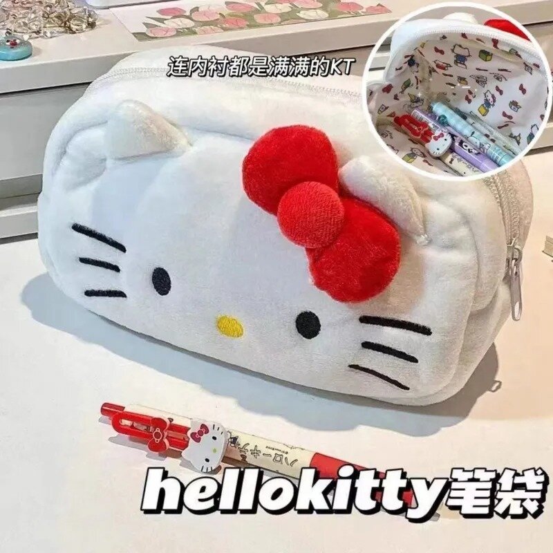 Sac en peluche Anime Hello Kitty pour filles, Sanurgente Cinnamoroll, sacs de rangement cosmétiques, dessin animé Kawaii Pachacco, étui à crayons, cadeaux d'anniversaire