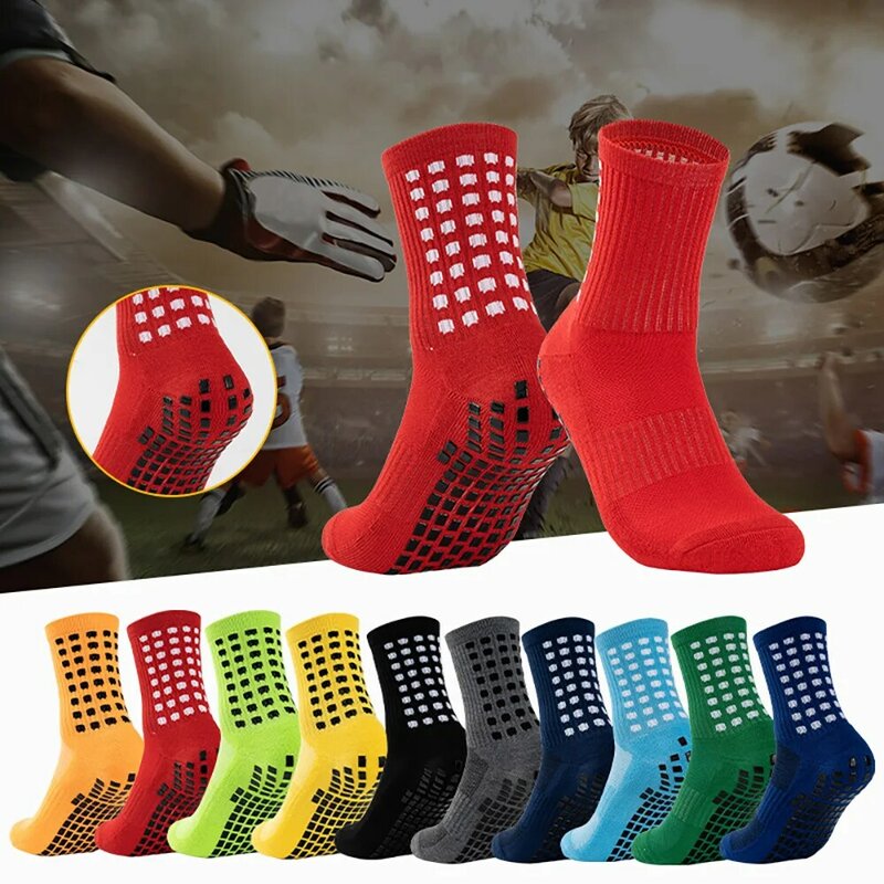 Calcetines deportivos antideslizantes de silicona para hombre y mujer, medias de agarre para fútbol y baloncesto, novedad