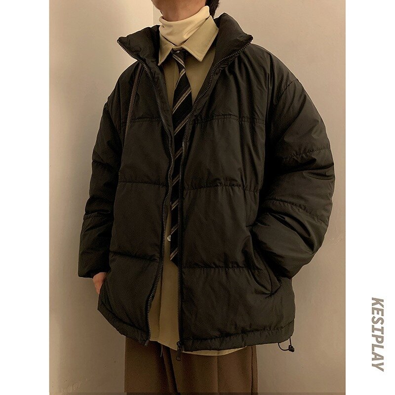 Зимняя утепленная хлопковая куртка в гонконгском стиле, свободная трендовая Мужская куртка, пуховик
