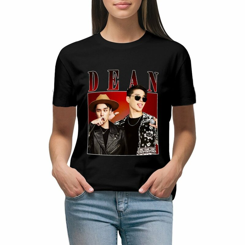 Dean-Camiseta con estampado animal para niñas, ropa estética, camisetas de gran tamaño para mujer