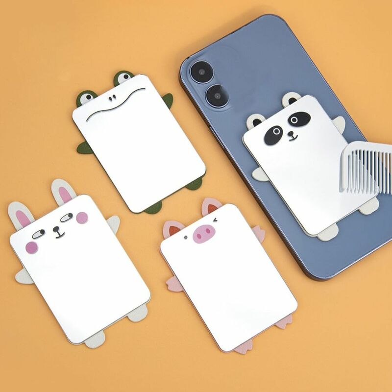 Mini Telefoon Terug Sticker Creatieve Konijn Dier Panda Cosmetische Spiegel Acryl Make-Up Spiegel