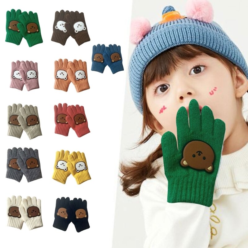 Luvas de tricô para bebês luvas respiráveis ​​para crianças presente de aniversário com dedos inteiros