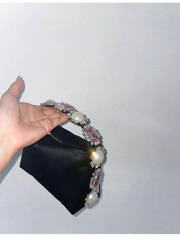 Bolso de mano de lujo para mujer, monederos de cristal brillante, bolso de mano de diseñador con diamantes de imitación, bolso con asa, bolso para mujer