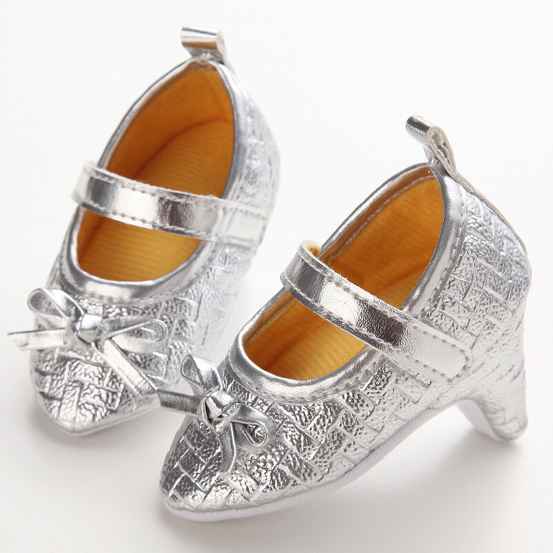 Милый модный кожаный реквизит для фотосъемки на высоких каблуках для маленьких девочек ножная одежда для первого шага детская вечеринка Аксессуары для новогодней праздничной обуви
