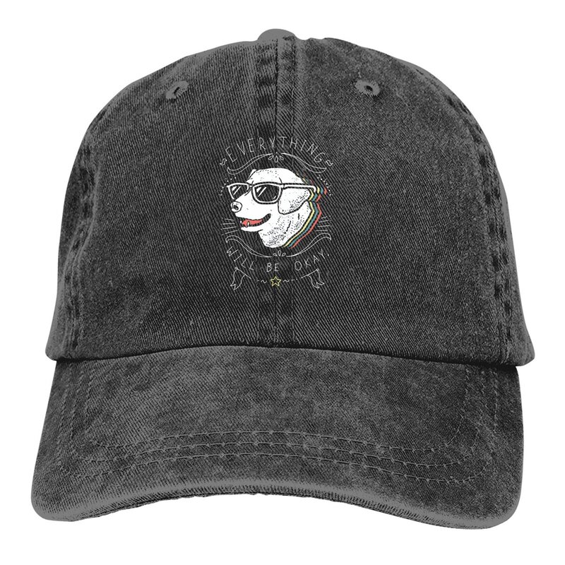 Washed Men's Baseball Cap Dog Trucker Snapback Caps Dad Hat Dogs Golf Hats