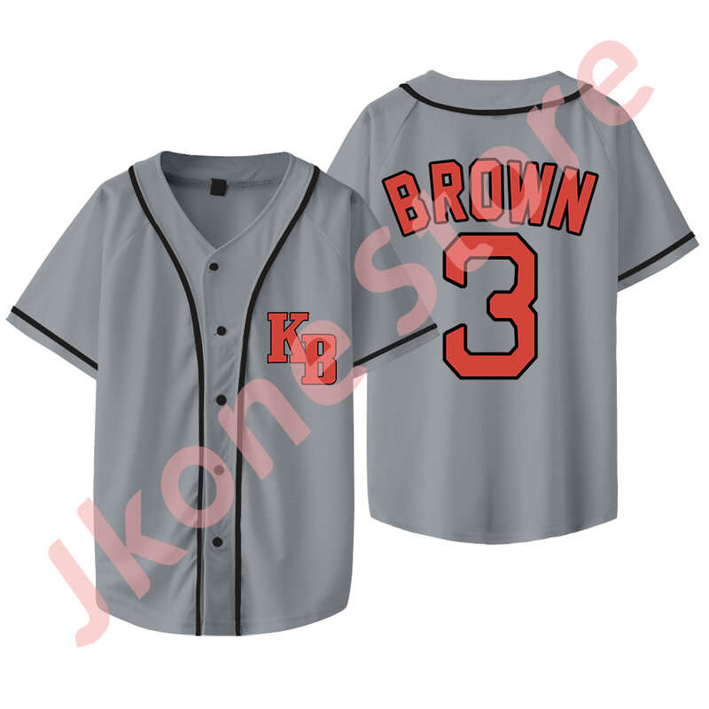 Bacchetta Brown In The Air Tour Merch Jersey KB Logo giacca da Baseball donna uomo moda Casual t-shirt