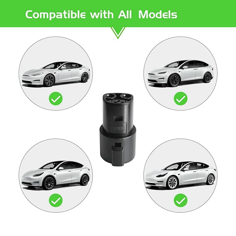 5X Electric Car Charging Connector SAE J1772 Type 1 To Tesla EVSE EV Charger Adapter For Tesla Model X/Y/3/S