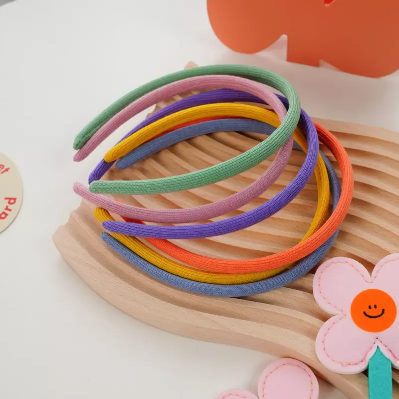 Diademas finas de Color caramelo para niños, accesorios para el cabello para niñas, 1 unidad