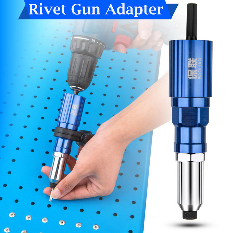 Kit adaptador de pistola remachadora eléctrica, Conector de taladro para remachadora, tuerca de inserción, tirador, accesorios de herramientas, 2,4mm-4,8mm