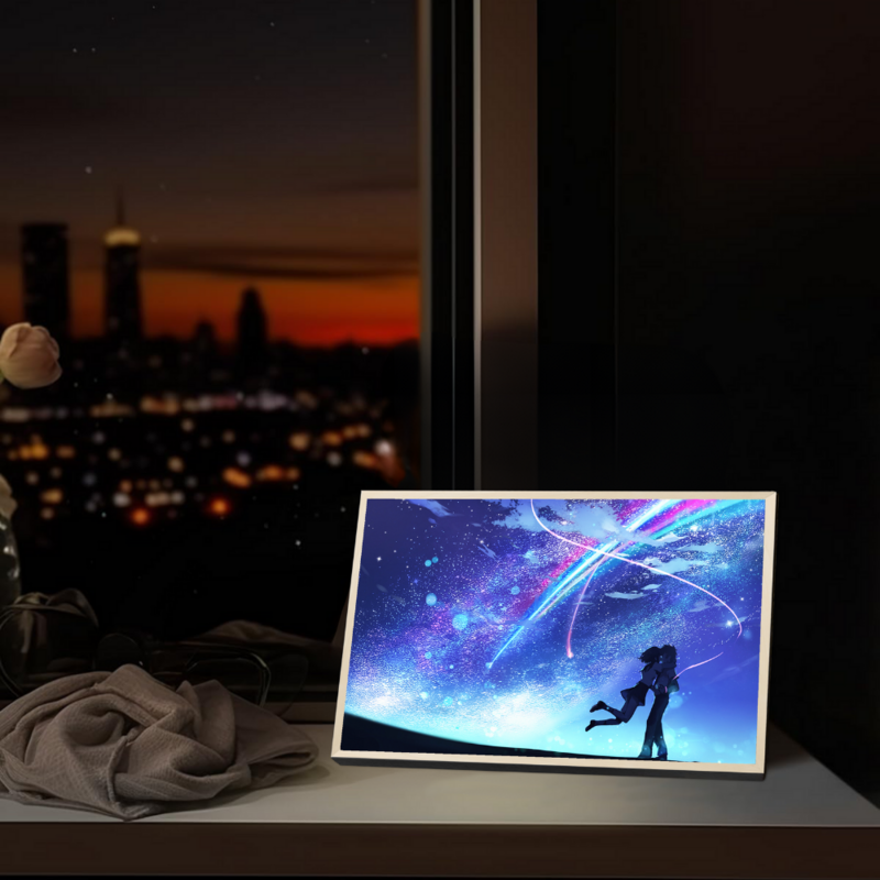 Your name anime INS romantic starry sky led night light painting,USB plug rechargeable desk mood lamp,Special gifts for couples