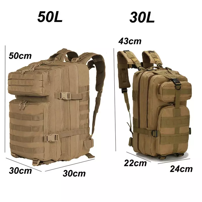 Lawaia plecaki taktyczne 30L/50L plecaki outdoorowe Camping piesze wycieczki Trekking wędkarstwo torba myśliwska z uchwytem na butelkę