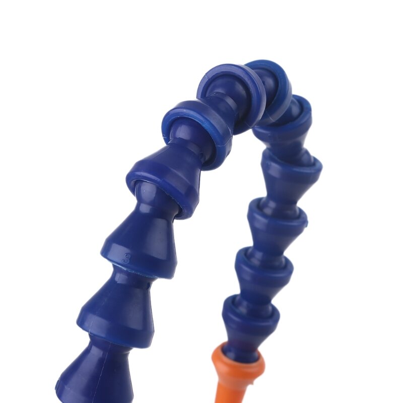 10 Pcs Round Nozzle 1/4PT Flexible Oil Coolant Pipe Hose Blue Orange