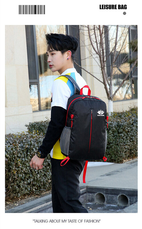 New Outdoor Folding Package Travel Leisure Backpack Portable Large Capacity Backpack Bag Students Men Women Traveling Bag 