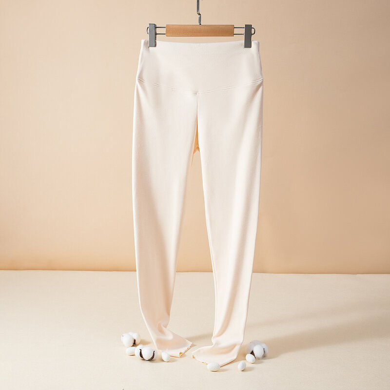Pantalones térmicos de forro polar para mujer, Leggings cómodos de Color sólido, ajustados, elásticos, talla grande, invierno, 1 paquete