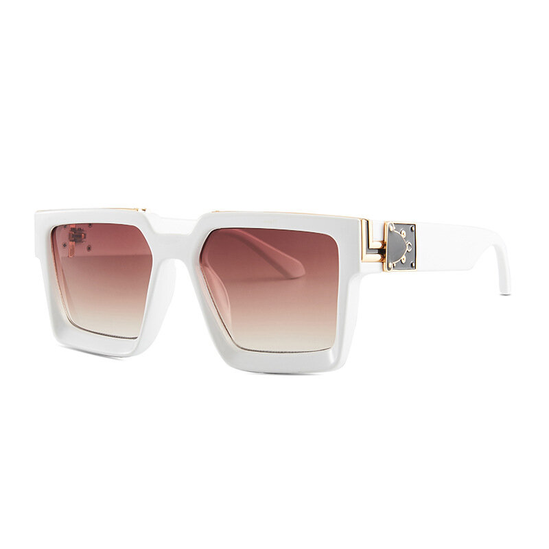 Gafas de sol rectangulares para hombre y mujer, lentes de marca de lujo, Retro, cuadradas, negras, tendencia Punk, 2023