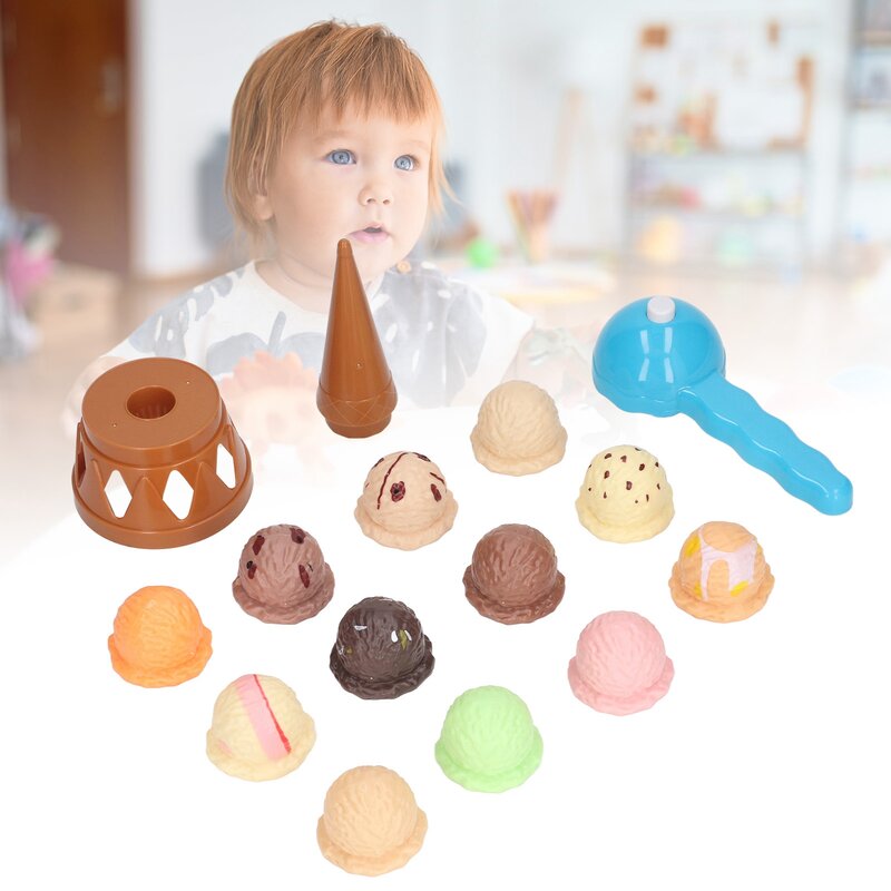 Baby Pretend Toy Ice Cream Balancing Game Learning Pretend Play Food Ice Cream Cone Play Game