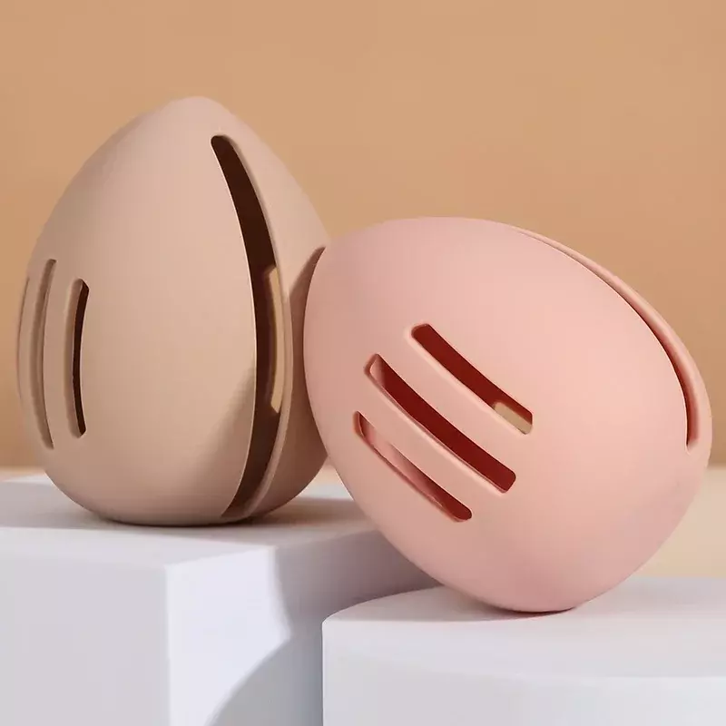 Beauty Egg Silicone Storage Bag Set, escova de maquiagem portátil à prova de poeira, saco de armazenamento macio, 1pc