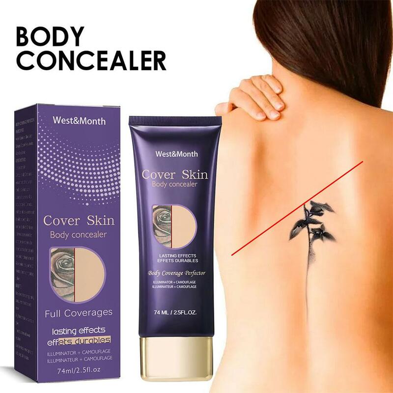 74ml Body Tattoo Concealer Coverage Flaw Waterproof Spots Breathable Long-lasting Makeup Body Concealer Legs Lig Sweatproof U7E9