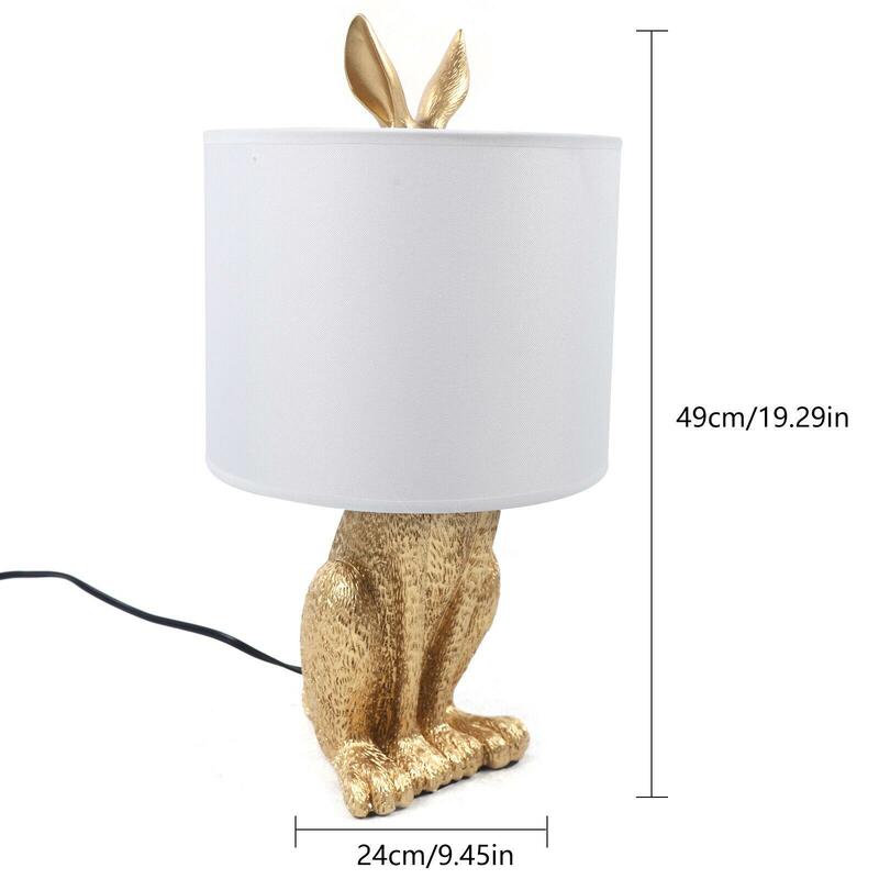Lampe de table lapin dorée moderne, lampe de bureau, lampe de chambre à coucher