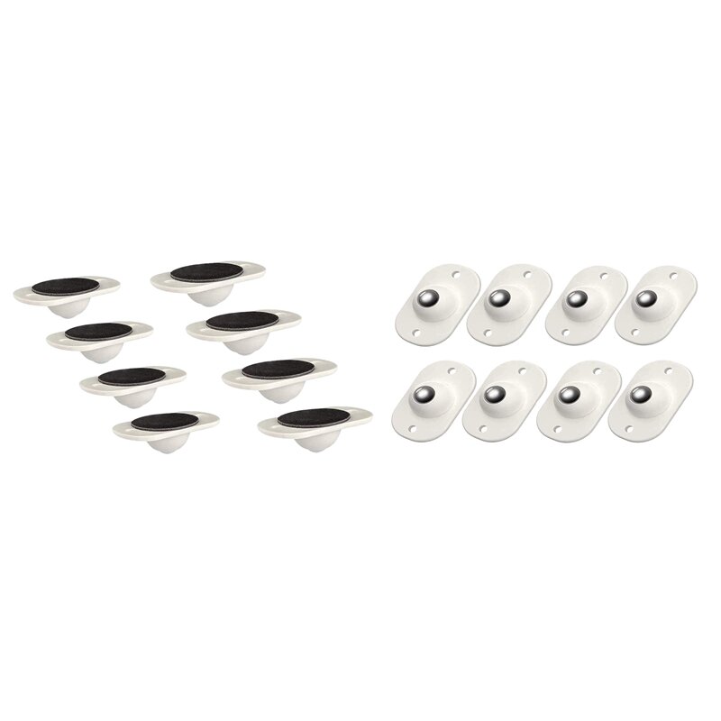 8 Pcs Storage Box Pulley Self-Adhesive Wheels Swivel Casters Universal Furniture Wheel Directional Roller