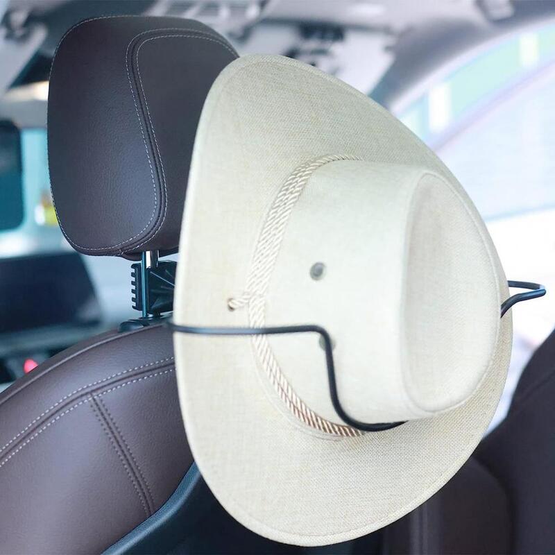 Car Cowboy Hat Holder Seat Back Headrest Mount Steel SUV Truck Auto Cowgirl Hat Coat Hanger Organizer Metal Rack Car Accessories