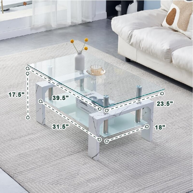 Wohnzimmer Rechteck Couch tisch, Tee tisch geeignet für Wartezimmer, moderner Beistell tisch mit Holzbein, Glas