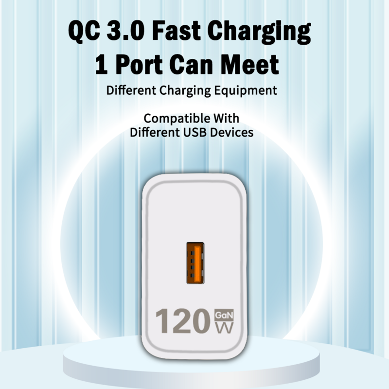 USB شحن سريع محول الهاتف المحمول ، تهمة سريعة ، شاحن الجدار ، نوع C كابل ، آيفون ، شاومي ، 13 ، 120 واط ، غان ، 3.0 ، 10A