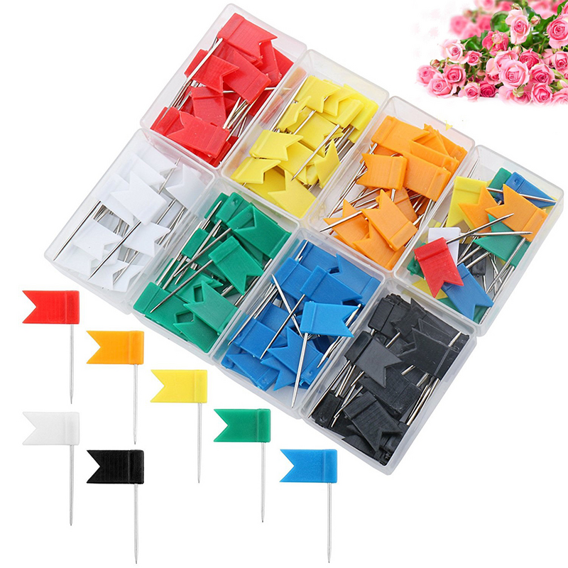 160pcs Map Map Push Pin Tacks Push For Map Push Tacks Steel Tacks with Plastic Map Push Pin Tacks Push For Maps Head for Travel
