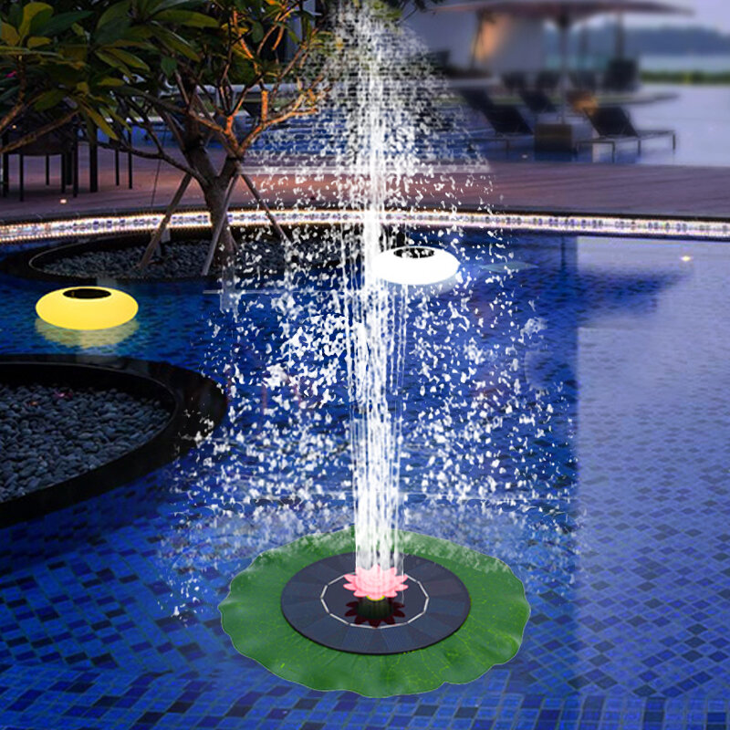 Outdoor Solar Floating Fountain Yard Garden Water Fountain Pool Pond Decoration Solar Panel Powered Water Pump Patio Lawn Decor