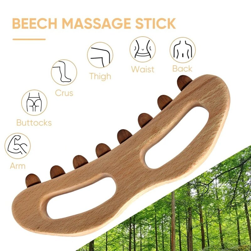 Palo de madera de Guasha para masaje corporal, herramienta de esculpir para terapia de madera, 1 piezas