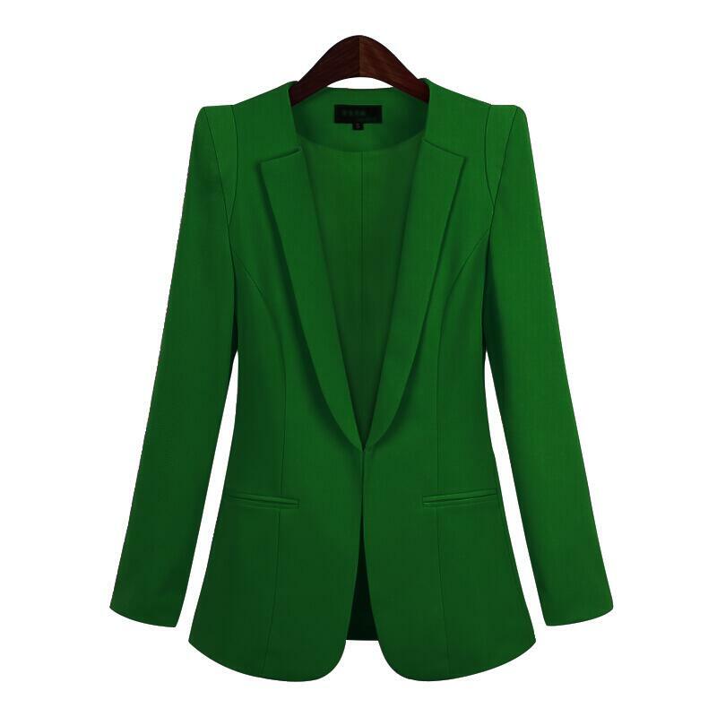 Trajes de negocios de talla grande para mujer, botonadura Blazers de oculta, Blazer de manga larga de colores sólidos, ropa de trabajo de oficina, primavera y otoño, 2022