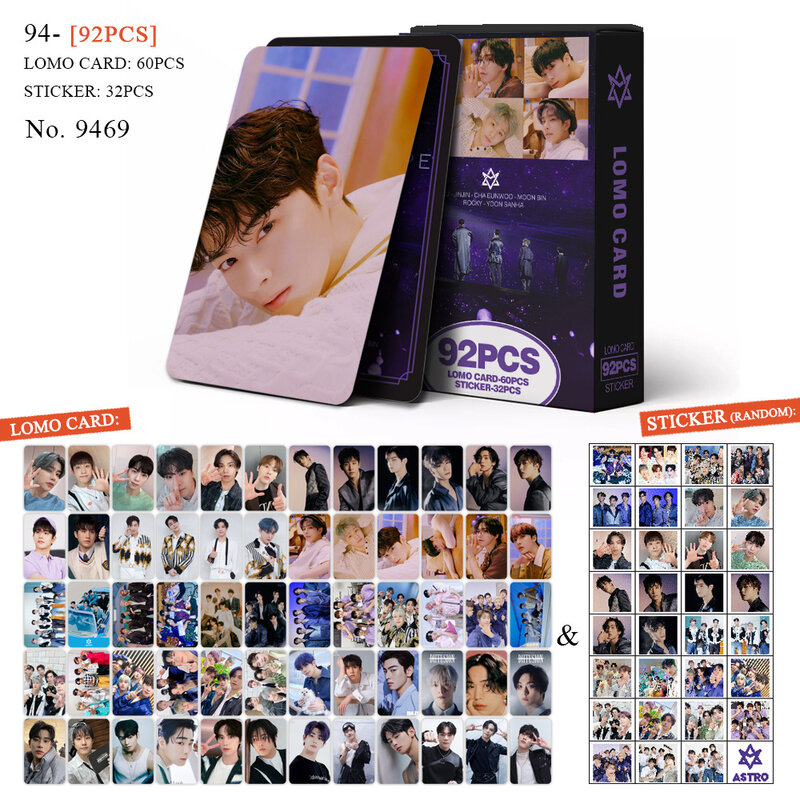 KPOP ASTRO Cha EunWoo بطاقات صور صغيرة ، بطاقات LOMO تذكارية قابلة للجمع ، 92 قطعة