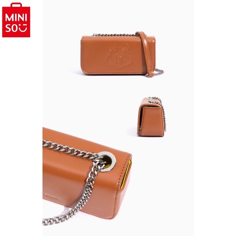 حقيبة هاتف MINISO-Winnie Bear للنساء ، ديزني ، طباعة حلوة ، سلسلة ، متعددة الوظائف ، تخزين ، حقيبة كتف ، جودة عالية ، أزياء