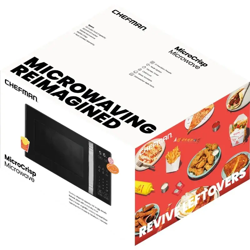 HAOYUNMA 1.1 cu. ft. Countertop Microwave Oven + Crisper, 1800 Watts,Black microwave