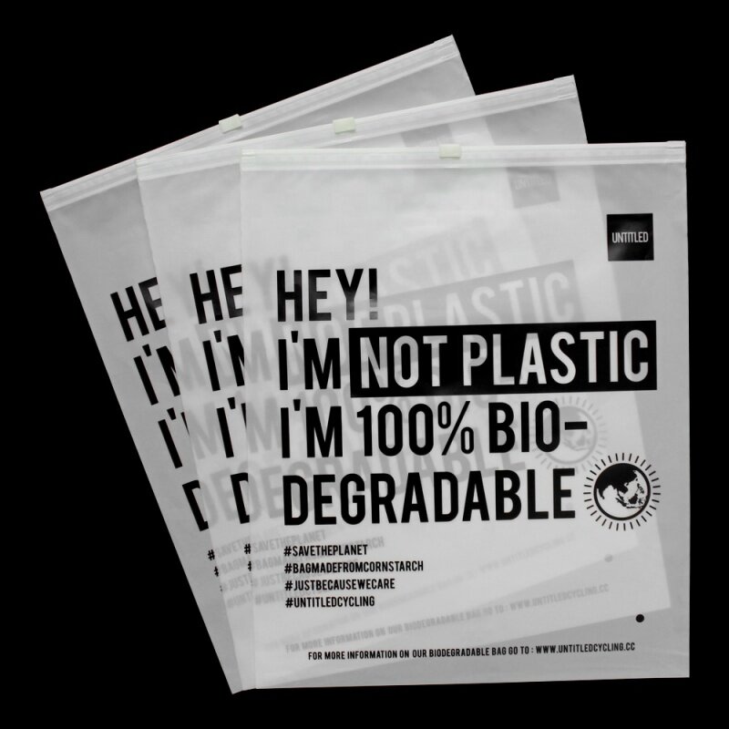 Op Maat Gemaakte Productcustom Eco-Vriendelijke Matte Biologisch Afbreekbare Tas Met Ritssluiting, T-Shirt Badmode Plastic Kleding Rits Bags Ziplock Ba
