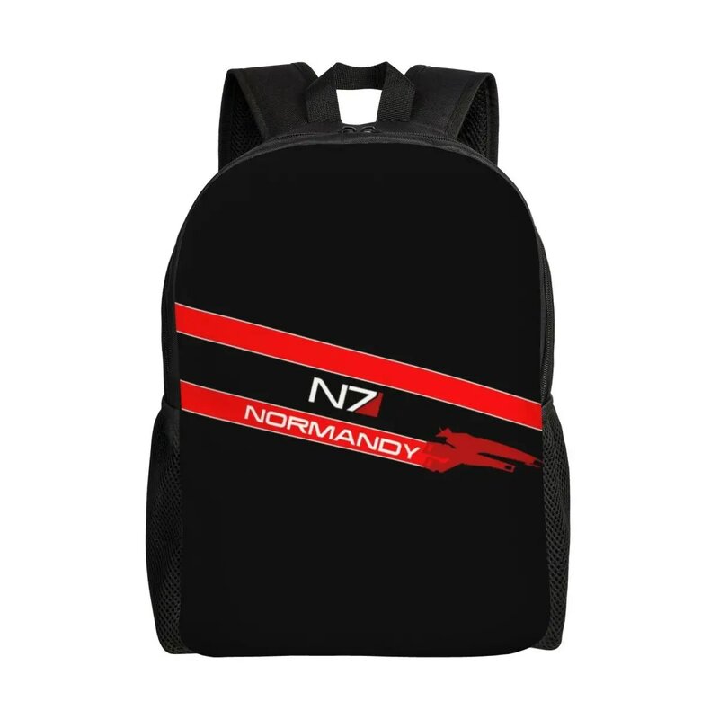 Mass Effect N7 Armor Travel Backpack Men Women School Laptop Bookbag Alliance Military Video Game College Student Daypack Bags