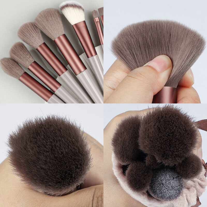 Makeup Brushes 13Pcs Set Foundation Concealer Powder Blusher Kabuki Blending Makeup Accessories Eyeshadow Brush Soft Beauty Tool