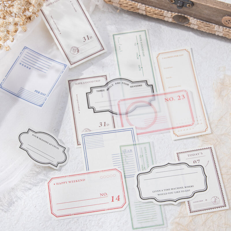 레트로 크리에이티브 장식 DIY 종이 메모 패드, 아름다운 시리즈 쓰기, 12 팩/로트