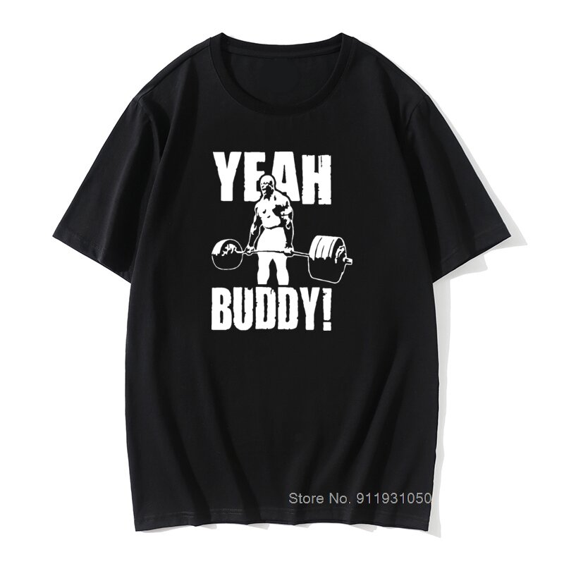 T-shirt à col rond pour homme, décontracté, imprimé, body building, Yeah Buddy, Ronnie, Coleman