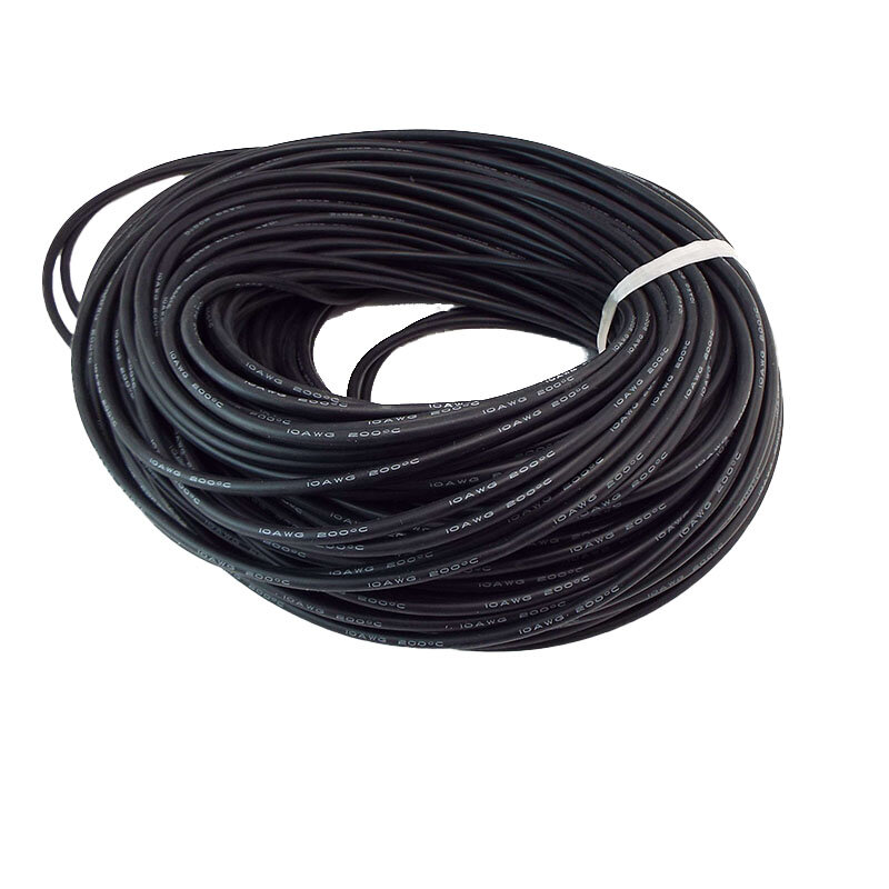Conector de batería de Cable de cobre de silicona eléctrica suave resistente al calor, Color negro y rojo, 10M, 18, 20, 22, 24, 26, 28, 30 AWG, J17