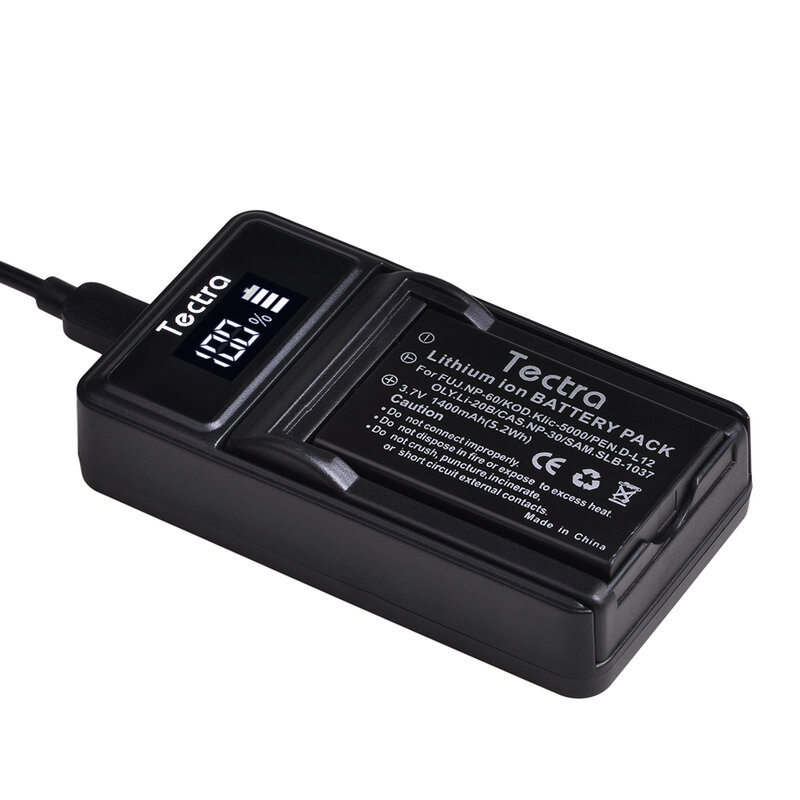 1400mAh NP-60 NP60 Batterie + LED USB Chargeur pour Fujifilm Finepix 50i 601 F401 F401 Zoom F410 F410 Zoom Caméra